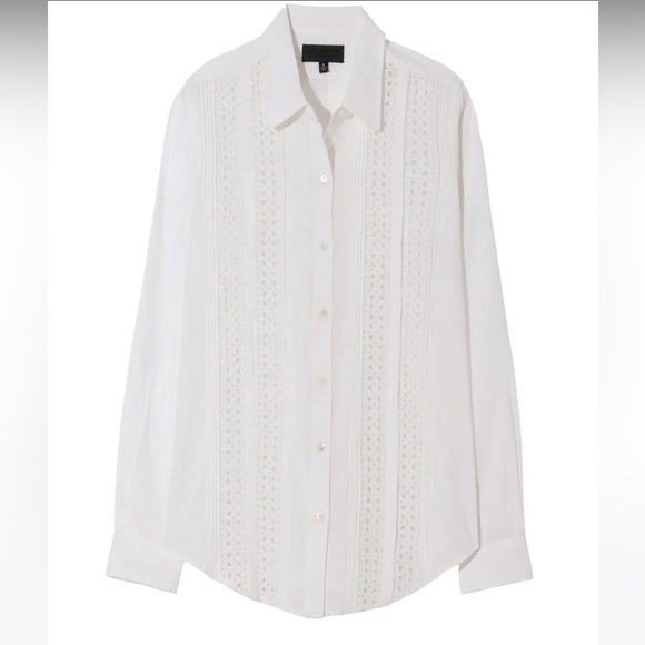 Nili Lotan Tara Eyelet Button Down Shirt - Picture 2 of 11